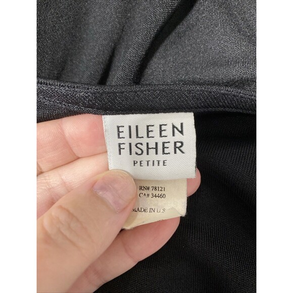 Eileen Fisher Dress Women's Petite S PS Black Viscose Nylon Jersey Lagenlook - Picture 8 of 11